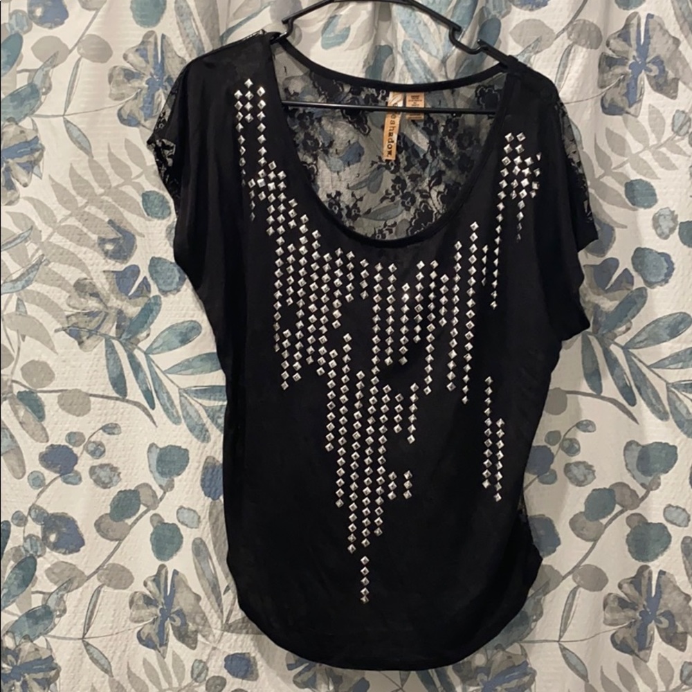 Studded & lace shirt